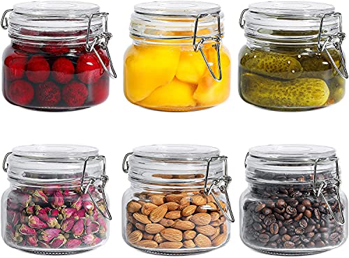 Image of 500 ml Glass Jars with Airtight Lids Wide Mouth Storage Jars With Buckle Lid for Preserving Decorating Canning Jar Dry Food Storage Pasta Spice Beans Flour Set of 3