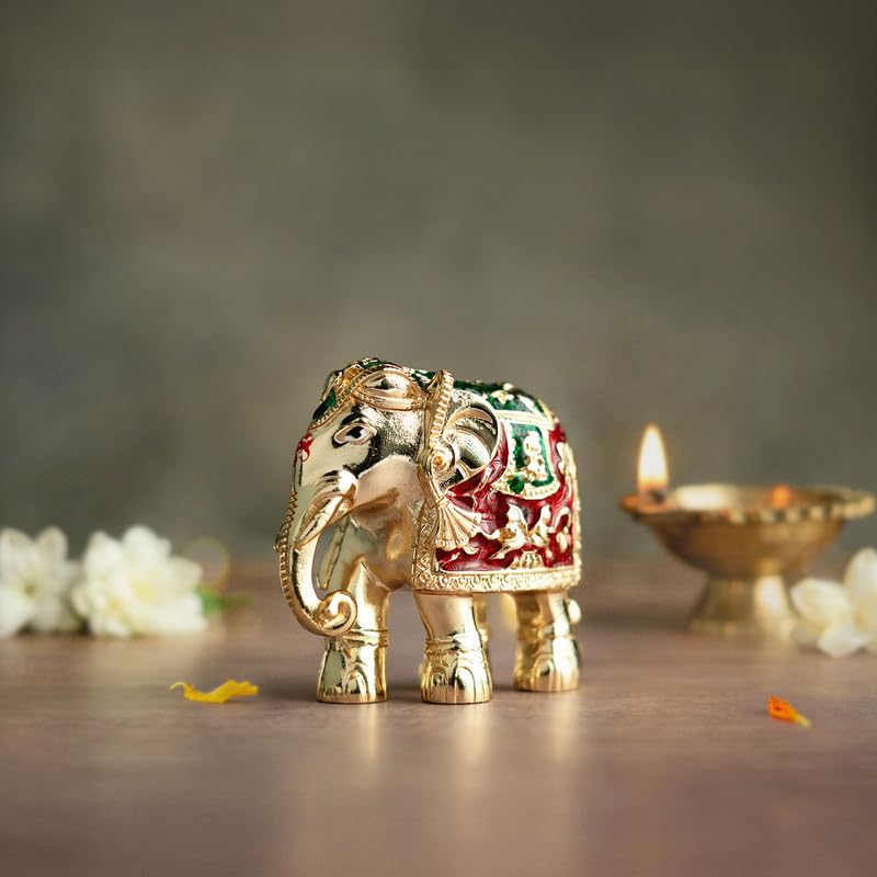 Image of Astrotalk Shri Swarna Gajraj Idol | Vastu Elephant Idol for Strength, Wisdom & Financial Stability | Aesthetic Home Decor for Living Room & Office | Good Luck Gift for Man & Woman