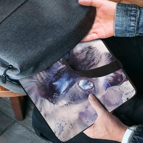 Maletín bandolera para laptop 12 pulgadas con diseño de gato miniatura 2