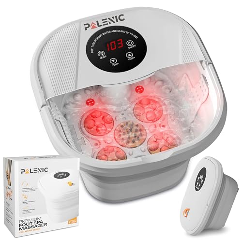 Palenic Collapsible Foot Spa Bath Massager with 2025 Upgraded Rotary Shiatsu Taiji Pad for Comfort,...
