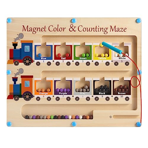 Magnetic Color and Number Maze Board Wooden...