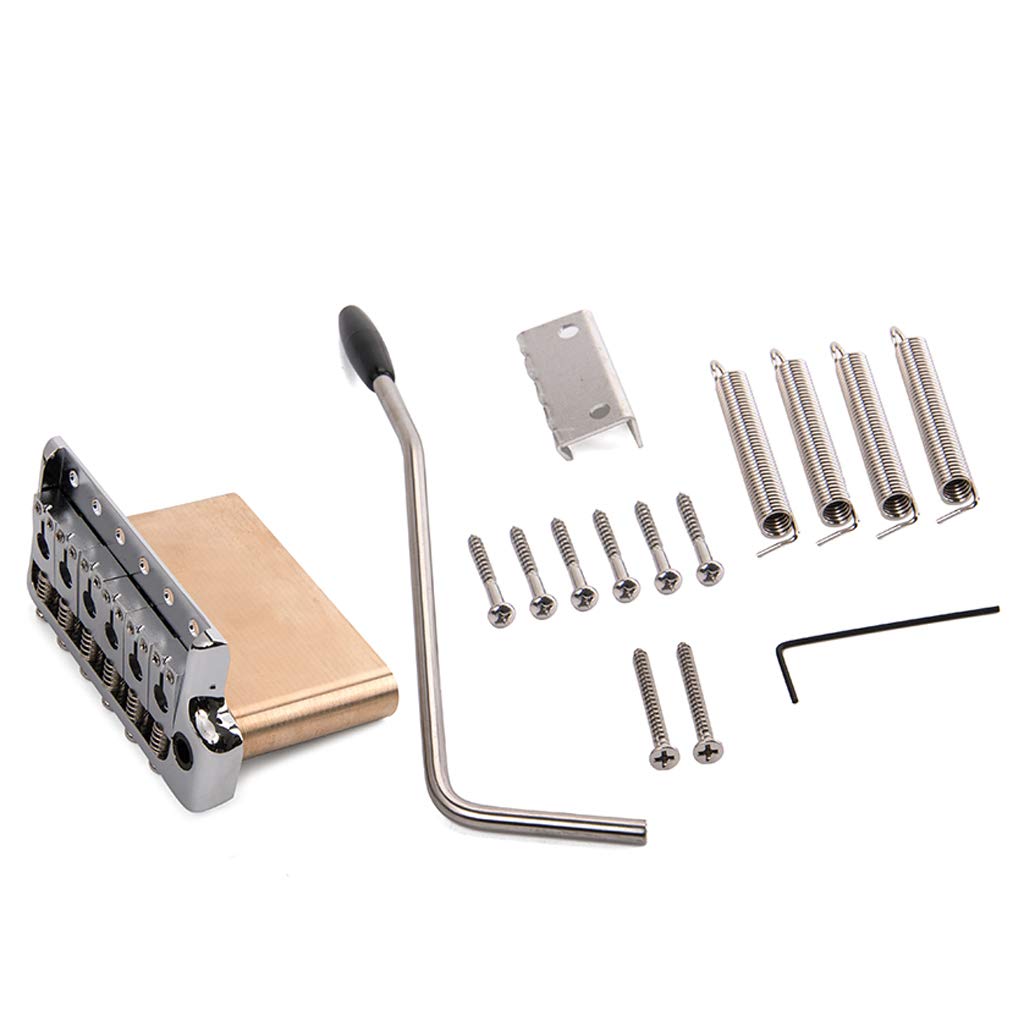 Alnicov, Selletta in acciaio inossidabile con ponte in ottone con sistema tremolo, ricambio per chitarra elettrica Stratocaster ST