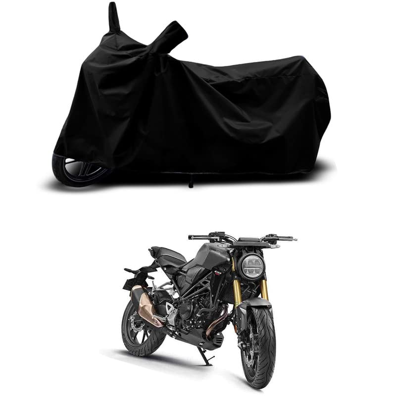 Image of 100% Scratchproof /UV-Rays /Heat Protection /Birds Dropping /Water Resistant /Dust Proof /Waterproof /Full Bike Scooty Two Wheeler Body Cover Compatible for Honda CB300R STD All Varients[Black]