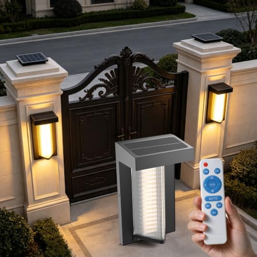 Image of Lightdot 2-Pack V-Shaped Solar Wall Lights, Dusk to Dawn with Remote