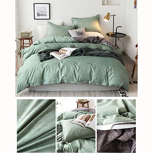 Parure de lit avec housse de couette en microfibre réversible 135x200cm gris - 3