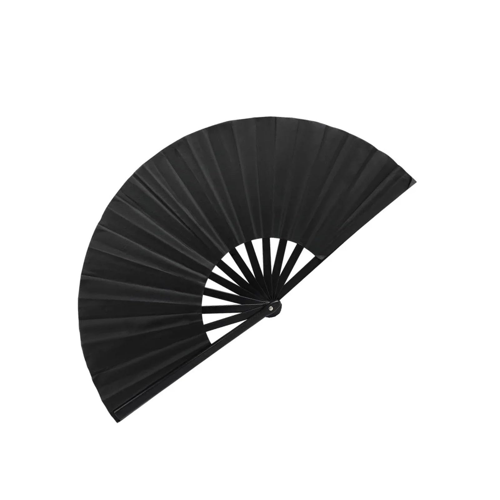 DYMKIE Clap Fan Fabric Large Folding Tai Chi Set Decorative Hand Paper Fans for Music Festival Dance Party Wedding(Black)