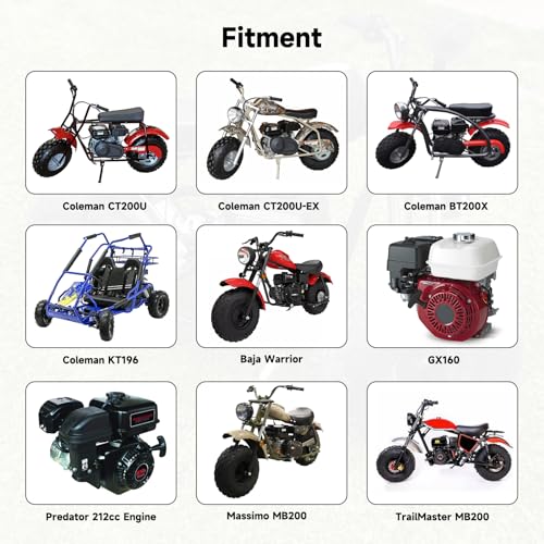 Image of FVRITO VM22 26mm Carburetor Jet Kit for Predator 212cc 196cc Coleman CT200U CT200U-EX BT200X Mini Bike KT196 Go Kart Baja Warrior GX200 Clone Engine with Air Filter Intake Manifold Performance Parts