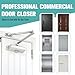 Hydraulic Automatic Door Closer 99-145lb for Home and Business, Soft Close Mechanism, Durable Aluminum Construction, Adjustable Settings, Quiet Operation for Bedrooms, Garages, and Offices