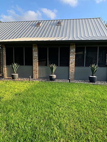 One 41 Inch Indoor Or Outdoor Artificial Sisal Potted Agave Plant Uv Rated Cactus Cacti Aloe In Decorative Ribbed Black Planter #TOP3