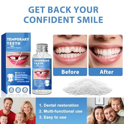 Image of Tooth Repair Kit, Moldable False Teeth Beads for Teeth Repair, Suitable for Missing, Cracked DIY Denture Kit, 1PCS-K1