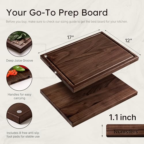 Tabla de cortar rectangular de nogal americano natural 17 pulgadas miniatura 3
