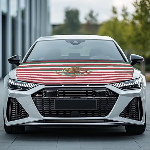 Image of Mexico Eagle Hood Wraps for Cars Hood Wrap Protector Washable Car Hook Elastic Fabrics Can be Washed Hook Wraps