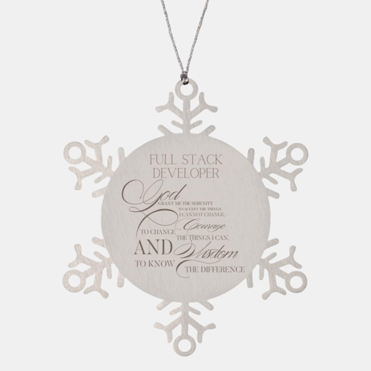 Bible Verse Full Stack Developer Ornament, Full Stack Developer God, Grant Me The Serenity to Accept The Things I Cannot Change, Personalized Gifts for Full Stack Developer, Bible