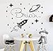 Pegatinas De Pared Mural Niños Nave Espacial Cohete Vinilo Decoración Infantil Dormitorio Niños Sala De Juegos Explorar Universo Mural 42X52 Cm