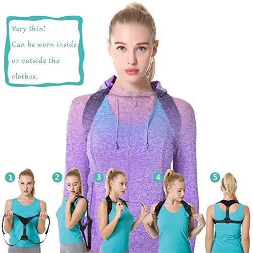 Miniatura 4 de Para hombres y mujeresenderezador de espalda ajustable y proporciona alivio del dolor del cuelloespalda y hombro superior de la espalda para soporte