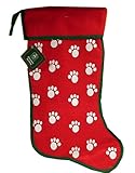 Pets Christmas Stocking Green with Red Trim