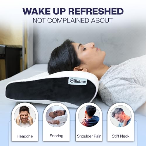Image of Billebon Cervical Pillow for Neck Pain | 2 Years Warranty | Memory Foam Pillow Reduce Neck & Shoulder Pain, Orthopedic Pillow with Curve for Sleeping of Standard Size- Pack of 1
