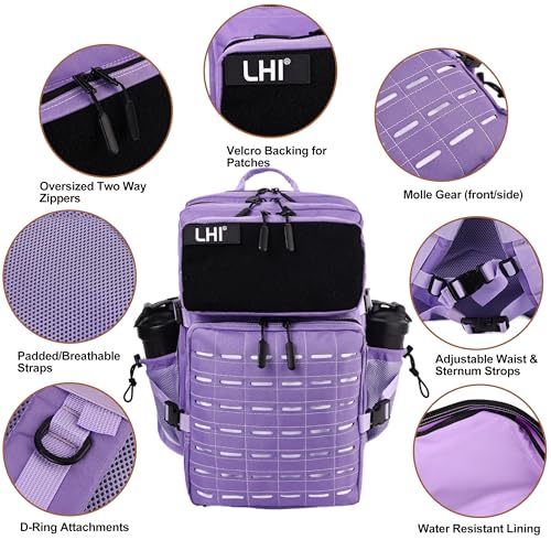 Image of LHI Tactical Military Backpack for Men 25L /45L Large Molle Army Assault Pack 3 Day Hiking Rucksack With Bottle Holder