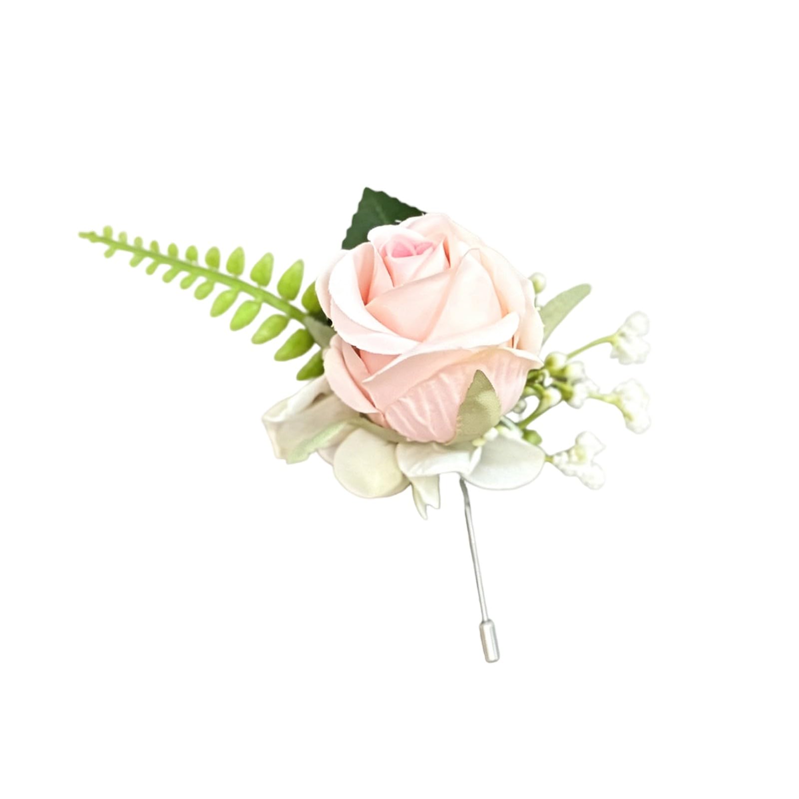 Qusinfc Artificial Flower Boutonniere Brooch Pin for Wedding Anniversary and Celebration Event Gathering Dressingup Bridal Corsage