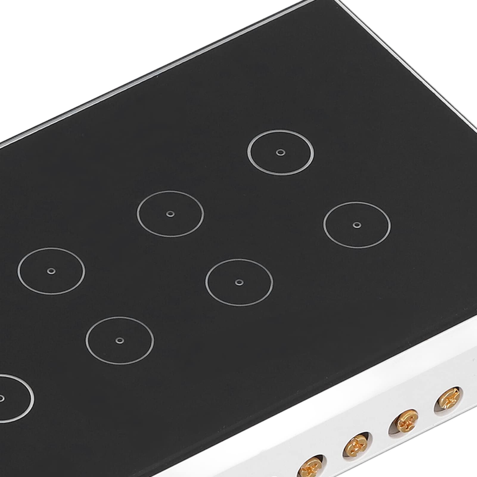 Cryfokt Interruptor Inteligente WiFi Interruptor Táctil Control Remoto para Hogar Oficina Hotel Negro 8 Gang 14,7 X 8,5 X 4 Cm