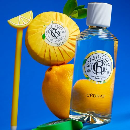 Roger&Gallet - Eau Parfumée Bienfaisante Cédrat 100ml - Cédrat Cardamone Bois de Gaïac - 92% d'ingrédients d'origine naturelle