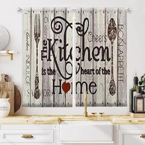 ABxinyoule Rustic Kitchen Window Curtain Farmhouse Kitchen Curtains Velvet Curtain 55 x 39 inch Rod Pocket Cafe Curtains Herb Living Room (Kitchen) Cover
