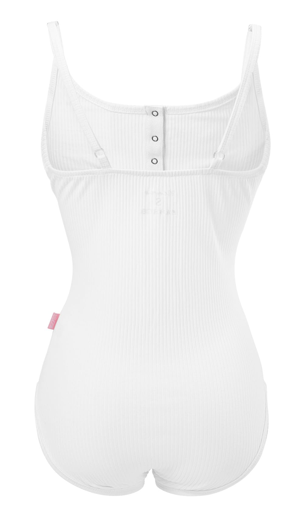 CutiePlusU Cotton Button Crotch Adult Sling Onesie Bodysuit V-neck Button: White X-Large