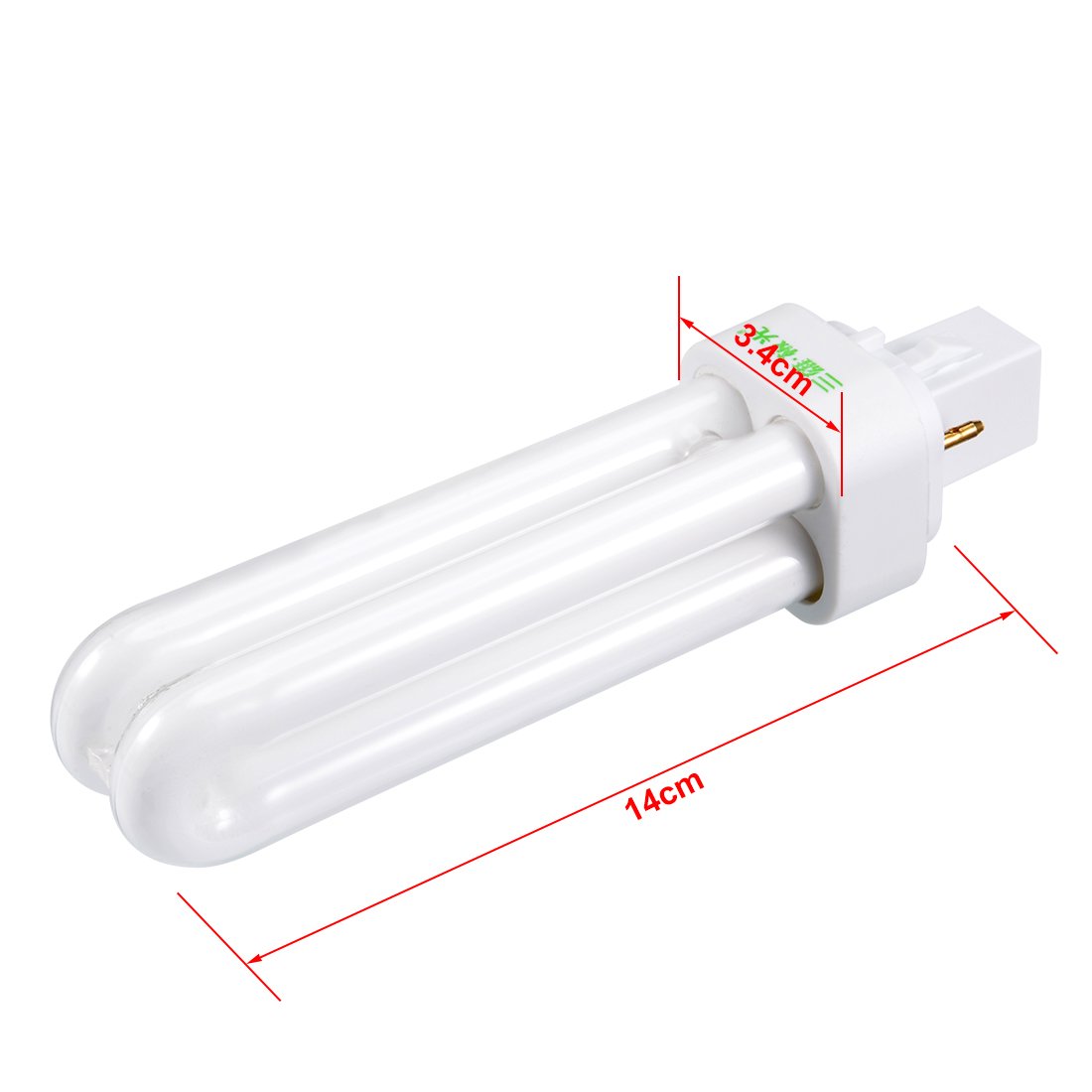 Ruilogod PL-C lampe Ampoule G24-d 4000K blanc chaud Double U Tube AC ​​220 V 13W 4pcs