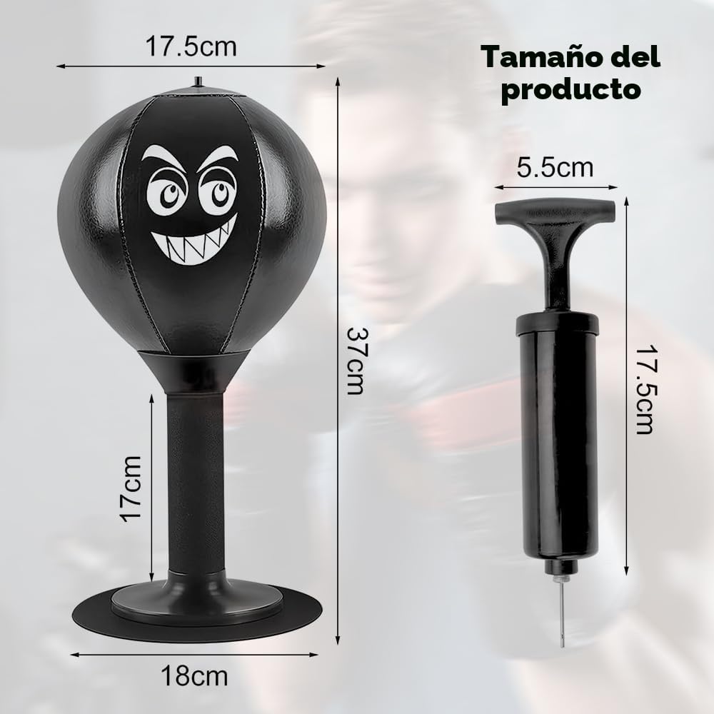Bola Punching con Ventosa Resistente para Mesa de Oficina y Actividad en Casa para Aliviar el Estrés