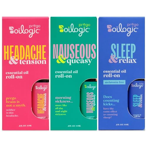 Oilogic Roll-On Essential Oils Set for Pregnant Women - 100% Pure Essential Oil Roller for Pregnancy...