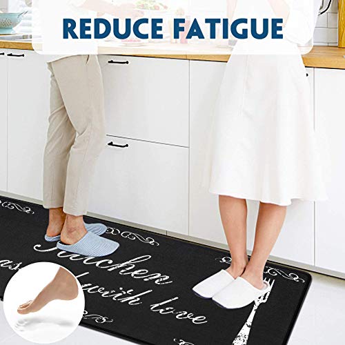 Pauwer Anti Fatigue Kitchen Mat Set Of 2 Cushioned Kitchen Floor Mats Waterproof Kitchen Rugs Non Slip Kitchen Runner Rug Comfort Soft Standing Mat Carpets #TOP3