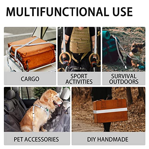 Image of Polyester Webbing Strap 16+Colors - 1 inch&1.5 inch&1.9 inch - 16.5 25 33 55 Yards Heavy Duty Webbing Roll, Flat Webbing Strap for Indoor&Outdoor Gear, Climbing, DIY Crafting, Repairing