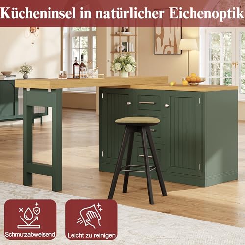 Mesa de comedor extensible para apartamentos con isla de cocina giratoria 4