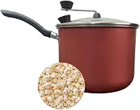 Panela Pipoqueira Antiaderente 4,3 Litros Tampa de Vidro Alumínio 20 cm Vermelho Cereja