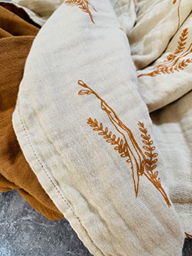 Leyl&Ari Basic Toddler Blanket | Organic Cotton Reversable Toddler Crib Blanket | Gender Neutral (Caramel/Neutral) #TOP3