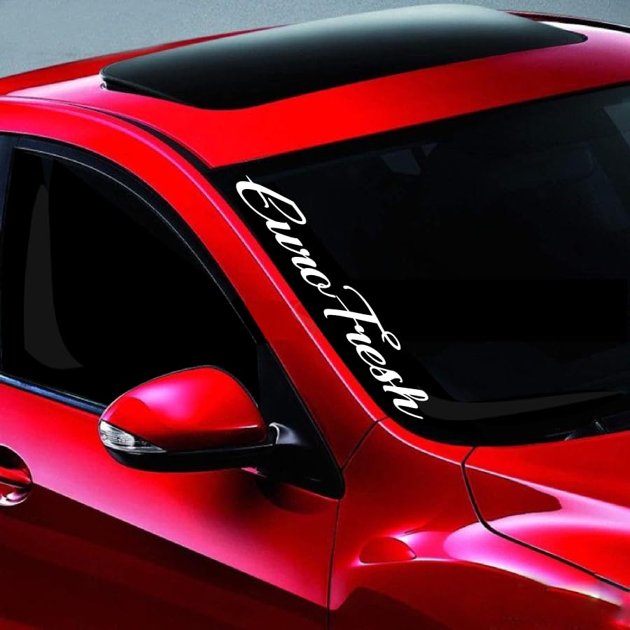 Noizy Graphics 20" EuroFresh #2 Side Windshield Banner Car Sticker Truck Vinyl Decal European Eurodope Euro V-Dub VW Color: Matte White