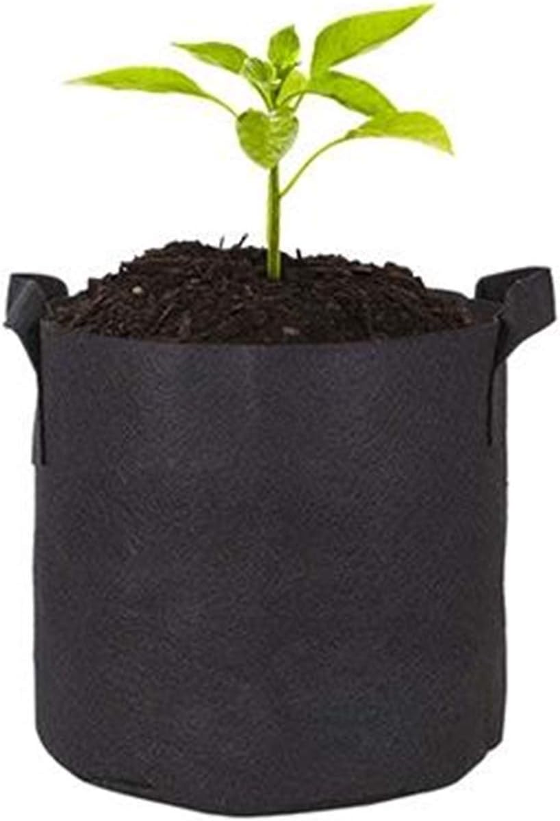 5-Pack Fabric Grow Bags With Handles - Aeration Pots For Plants (1,2,3,5,7,10,15 Gallon Sizes)