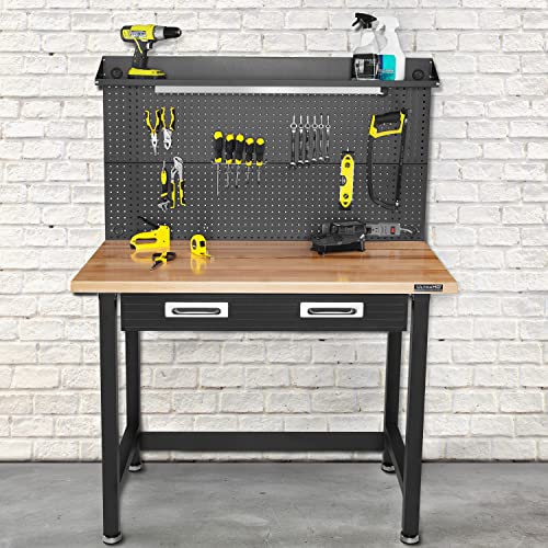 Seville Classics Lighted Workcenter Ultrahd Bench, Satin Graphite #TOP6