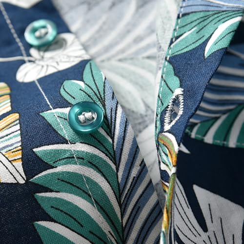 Image of KISBINI Toddler Boys Summer Clothes Set Hawaiian Cotton T-Shirt and Shorts Set Dinosaur Sharks Clothing Set