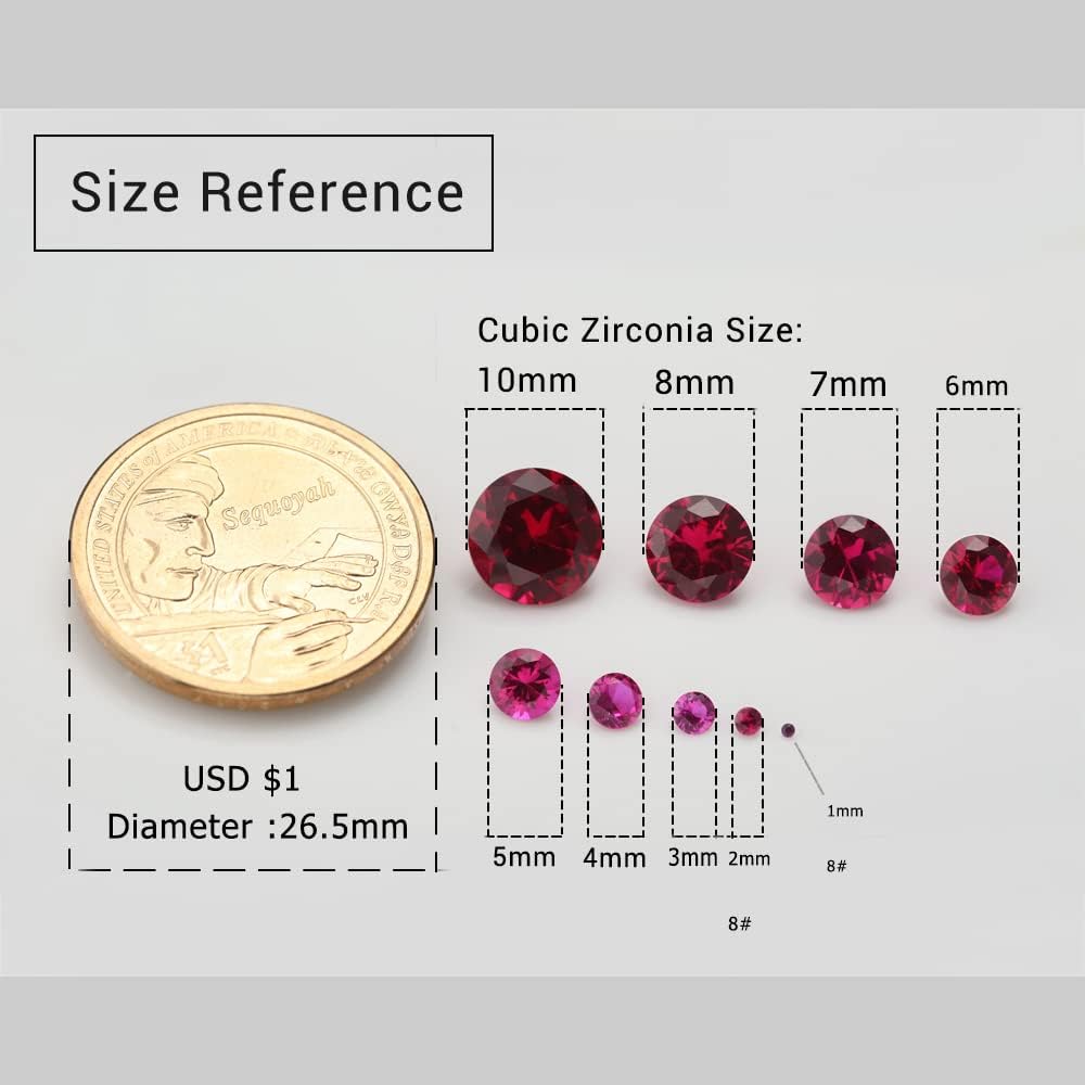 JIANGYUANGEMS 10pcs 12.0mm Round Cut 8# Red Stones Synthetic Corundum Stone Loose Synthetic Gemstone for Jewelry Making