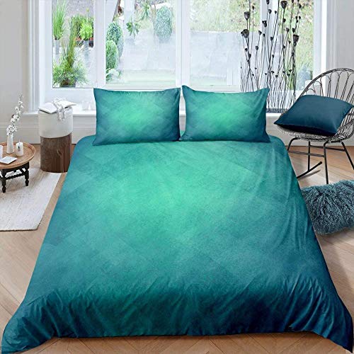 GTBDWOSQ® Funda Nórdica Patrón Retro Azul Turquesa Individual 135 X 200 Cm Funda De Edredón Chicas Y Chicos 3D Impresión 3 Piezas Funda Nórdica Juegos De Fundas para Edredón Y Funda De Almohada