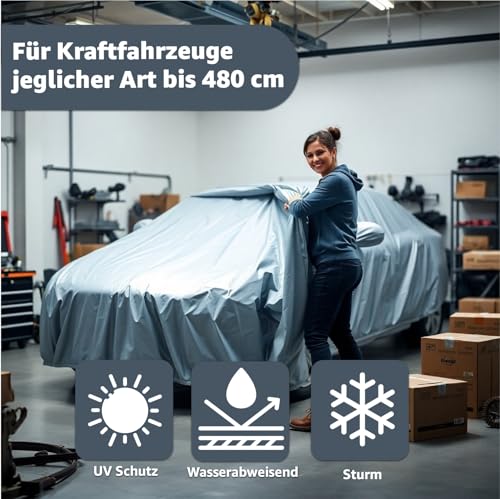 Autoplane Abdeckplane - Auto Abdeckung & universale Autoschutzhülle - Autogarage - Car Cover - wasserdicht & wetterfeste Autoplane - 430 * 175 * 150 cm