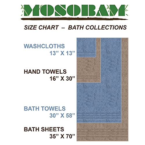 Mosobam 700 Gsm Luxury Bamboo 8Pc Extra Large Bathroom Set, Charcoal Grey, 2 Bath Towels Sheets 35X70 2 Hand Towels 16X30 4 Face Washcloths 13X13, Turkish Towel Sets, Quick Dry, Dark Gray #TOP7