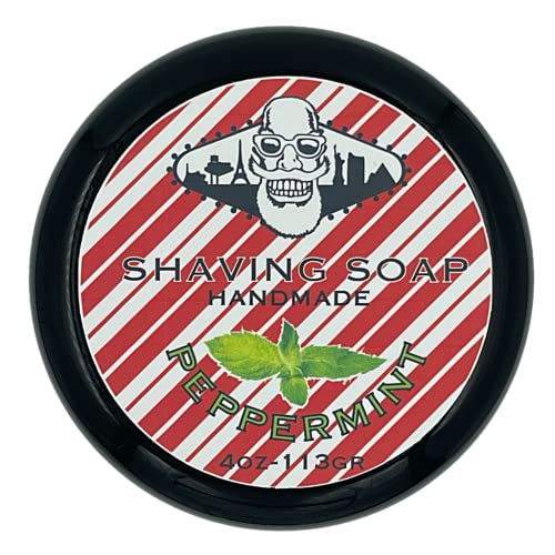 Barber Depot Shaving Soap - Peppermint - The Best Shaving Soap - Hand Made - Thick Lather with Fresh Scent for Classic Wet Shaving Routine. 4oz (Peppermint)