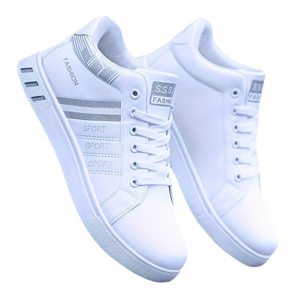 Men's Comfortable Lace Up Skateboard Shoes, Wear-Resistant Non-Slip Sport Shoes for Indoor Outdoor