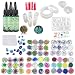 UV Epoxy Resin Jewelry Kit Cristal Non-Toxic, 3 Epoxy + 11 Molds 31 Shapes + 100 Rings + 12 Dried Flowers + 12 Coral Flowers + 12 Glassines + 12 Holographic Paper + 12 Glitters Pigment Powder