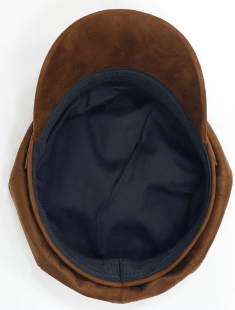 Womens Suede Newsboy Cap 8 Panel Paperboy Caps with Leather Brim Vintage Baseball Hat Baker Cabbie Beret Hats - Image 4