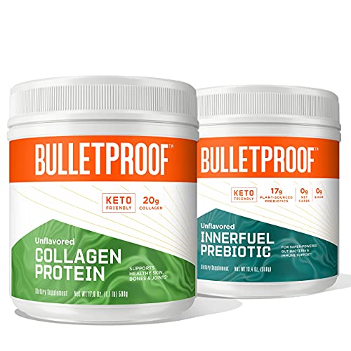 Bulletproof Duo Kit | Collagen Peptides Protein Powder for Skin, Bones and Joints â€” 18g Protein, 17.6 Oz & InnerFuel Prebiotic Fiber Powder for Gut, Gas Relief, Digestive Health and Immune Support
