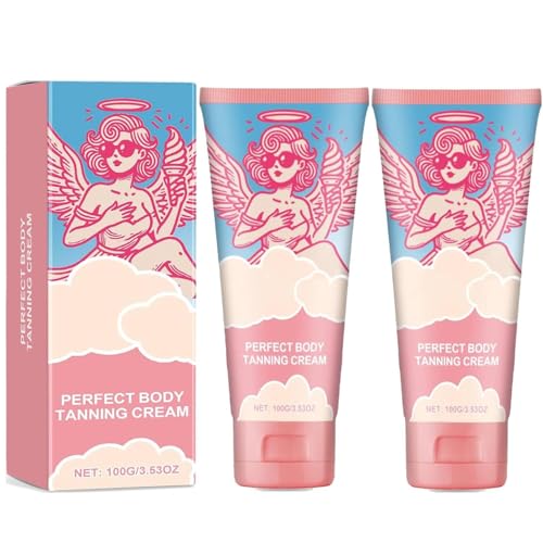 Perfect Body Tanning Cream Hydrating Sunbed Cream for Deep Results Sun-Kissed Skin Tanning Tanning Accelerator Cr-eam Natural Ingredients Fast Absorbing Lightweight & Moisturizing (2pcs)