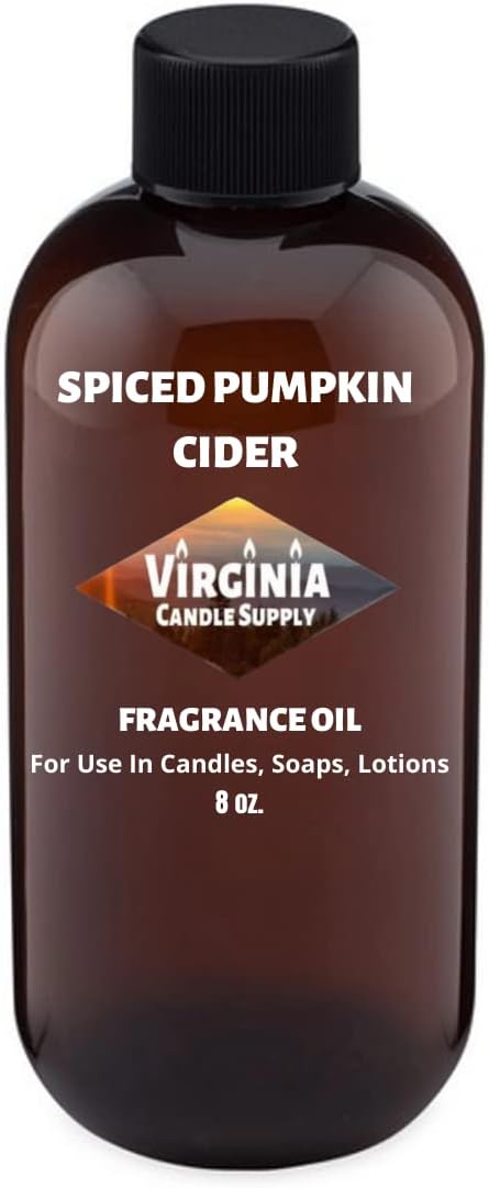 Spiced Pumpkin Cider Fragrance Oil (8 oz Bottle) for Candle Making, Soap Making, Tart Making, Room Sprays, Lotions, Car Fresheners, Slime, Bath Bombs, Warmers…